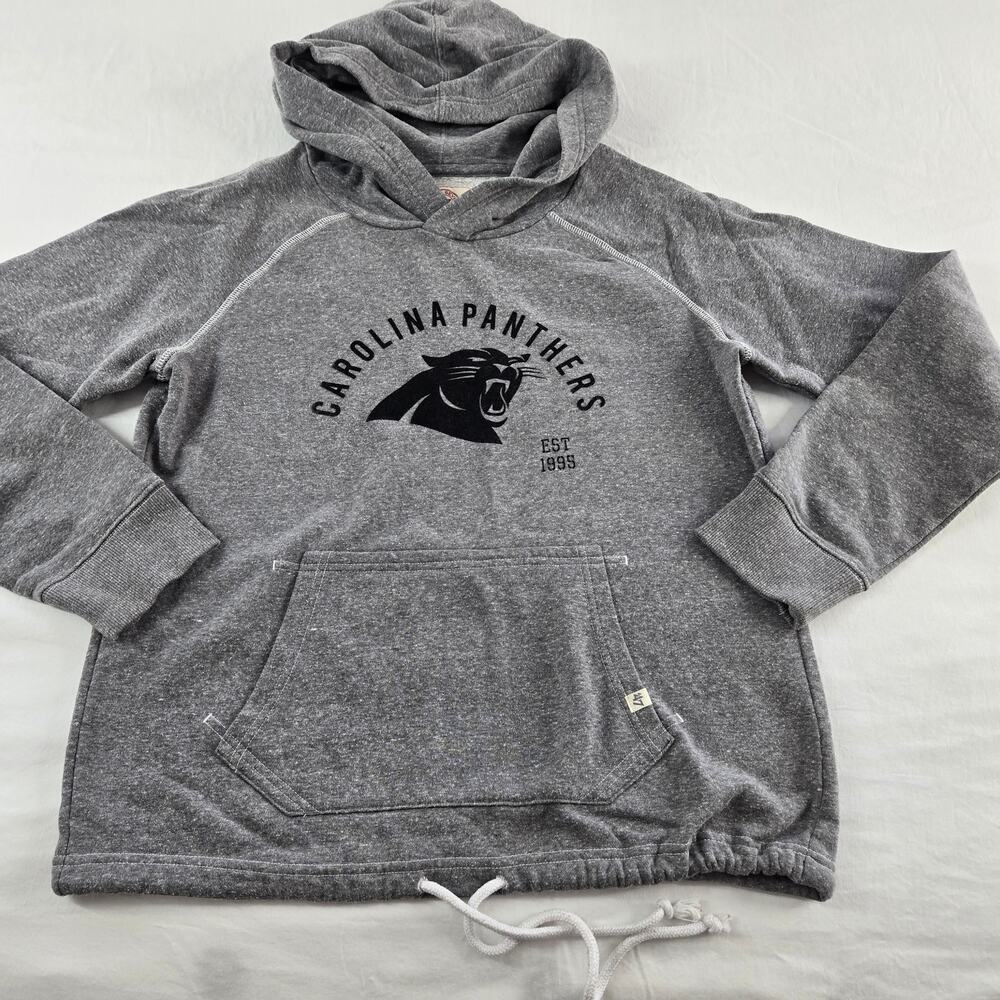 Carolina Panthers Hoodie Gray Black Velvet Women's Size Large Forty Seven Brand